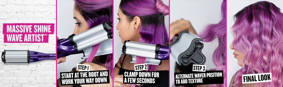 This image contains of how to use Bed Head deep waver Hair curler