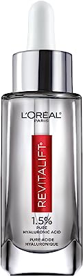 Top 10 facial serums in the brands of L'Oreal Paris Revitalift 1.5% Pure Hyaluronic Acid Face Serum
