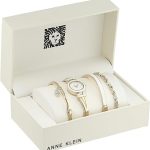 Anne Klein Women’s Bangle Watch and Premium Crystal Accented Bracelet Set